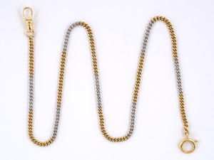 63044 - Platinum Gold Waldemar Pocket Watch Chain