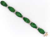 70254 - Circa 1940s Art Deco Palladium GIA Jadeite Diamond Bracelet