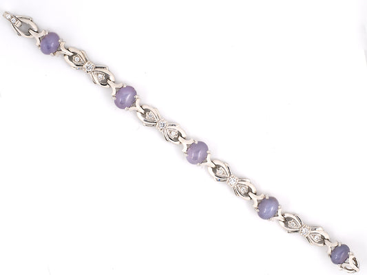 71202 - Circa 1950 Tiffany Platinum Star Sapphire Diamond 5-section Bracelet