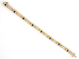 71293 - SOLD - Gold Sapphire Diamond Flower Bracelet