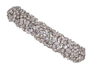 71324 - SOLD - Circa 1960s Platinum Diamond Bangle Bracelet