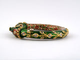 71523 - Gold Diamond Enamel Makara Head Bangle Bracelet