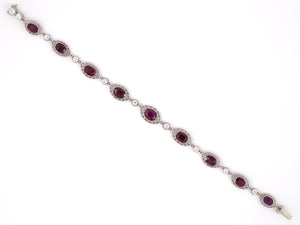 71667 - Art Deco Platinum AGL Ruby Diamond Filigree Bracelet