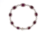 71667 - Art Deco Platinum AGL Ruby Diamond Filigree Bracelet