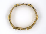 71774 - Victorian Manz Gold Silver Green Tourmaline Diamond Floral Open Work  Bracelet