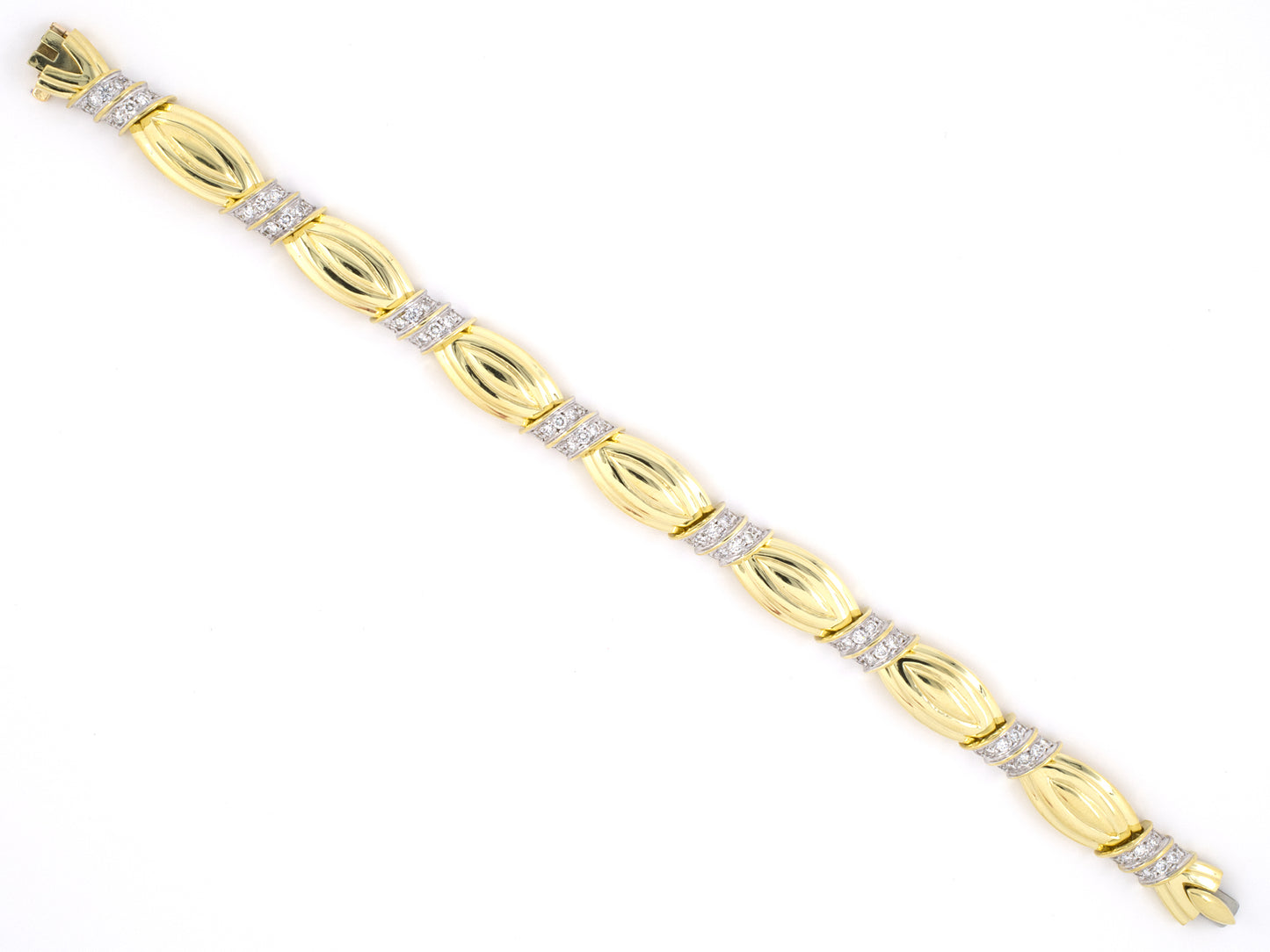 71874 - Chalson Gold Diamond Bow Link Bracelet