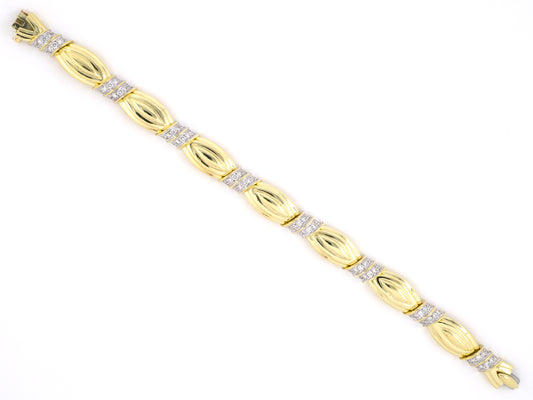 71874 - Chalson Gold Diamond Bow Link Bracelet
