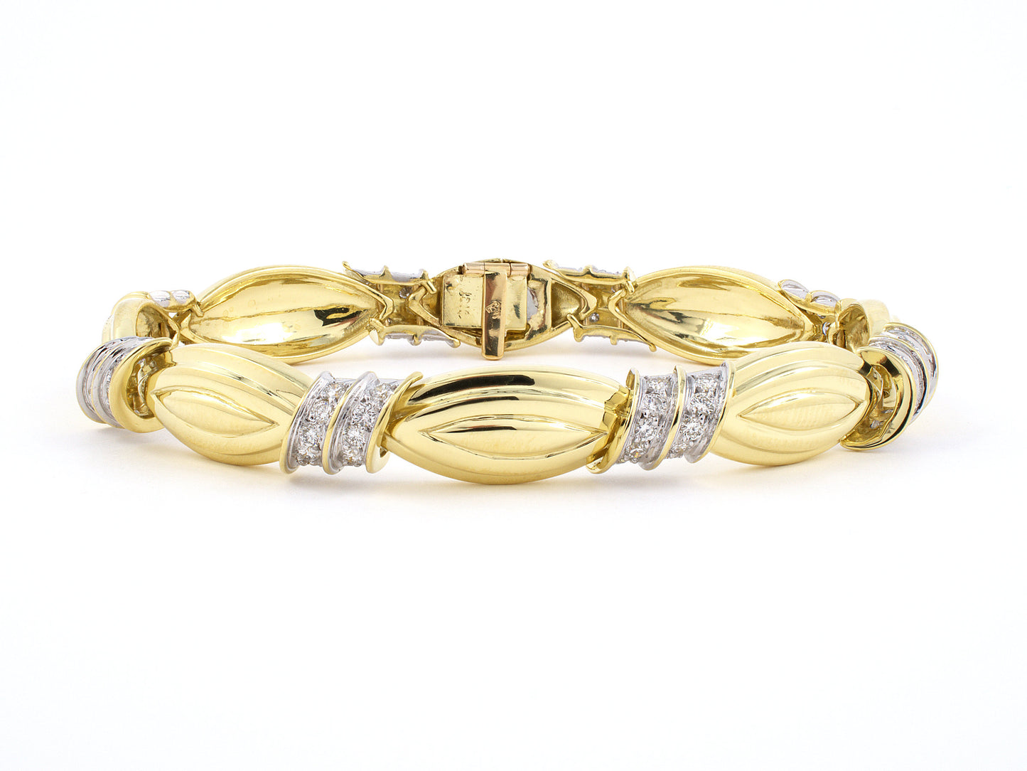 71874 - Chalson Gold Diamond Bow Link Bracelet