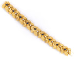 71925 - Circa 1970s Gold Sapphire Diamond Nugget Bracelet