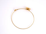 71931 - SOLD - Art Nouveau Gold Diamond Flower Bangle Bracelet