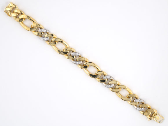 72117 - Gold Diamond Curb Link Bracelet