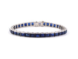 72157 - Circa 1955 Oscar Heyman Platinum Sapphire Line Bracelet