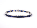 72175 - SOLD - Art Deco Cartier Oscar Heyman Platinum Sapphine Block Bracelet