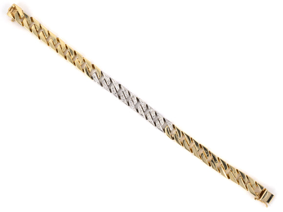 72191 - Gold Diamond Curb Link Bracelet