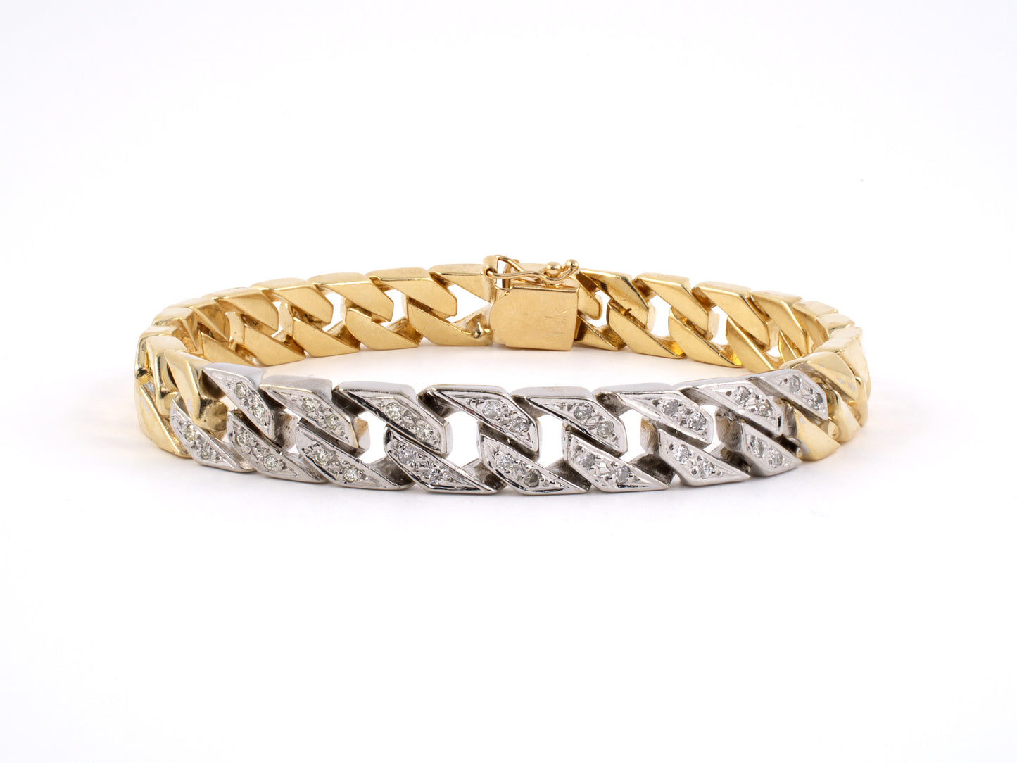 72191 - Gold Diamond Curb Link Bracelet