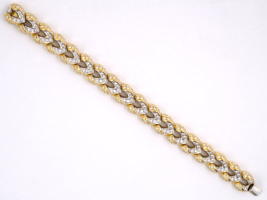 72201 - SOLD - Gold Diamond Herringbone Link Bracelet