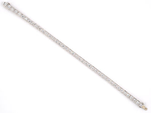 72268 - Platinum Diamond Gold Line Block Bracelet