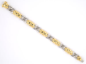 72404 - Gumuchian Gold Platinum Criss Cross Pillow Bracelet