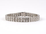 72437 - Art Deco Platinum Diamond 2 Row Bracelet