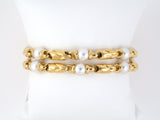 72442 - SOLD - Circa 2003 Bulgari Passo Doppio Gold Pearl Bracelet