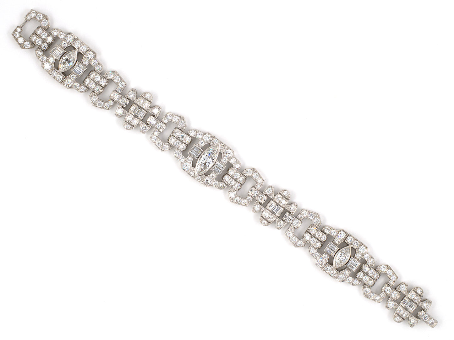 72443 - SOLD - Art Deco Waslikoff Platinum GIA Diamond Bracelet