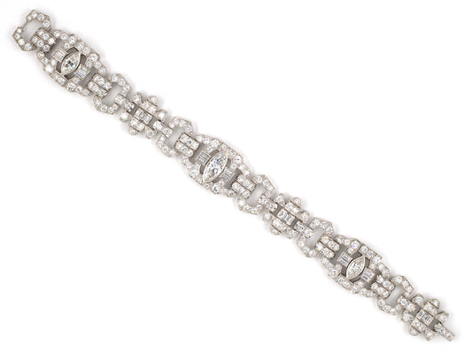 72443 - SOLD - Art Deco Waslikoff Platinum GIA Diamond Bracelet