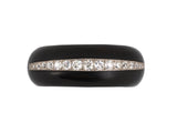 72481 - Art Deco Platinum Diamond Wood Bangle Bracelet