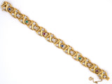 72492 - Art Nouveau Gold Diamond Emerald Ruby Sapphire Bracelet