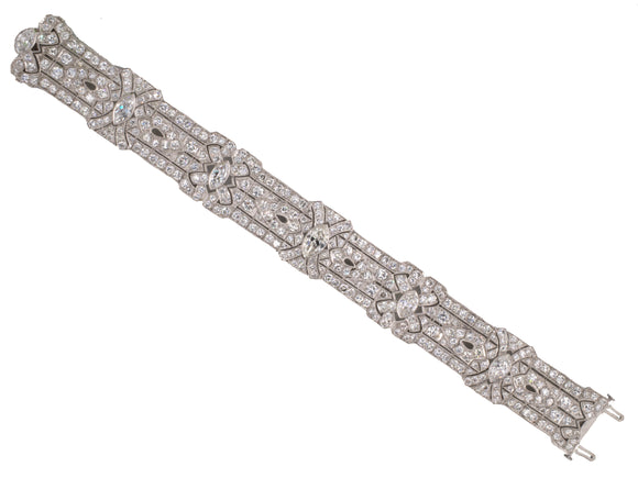 72546 - Art Deco Katz & Ogush Platinum GIA Diamond Bracelet