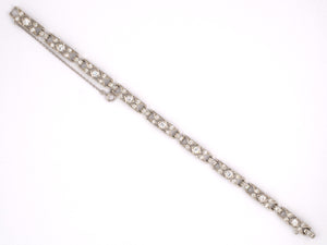 72566 - Art Deco Platinum Diamond Rectangular Link Bracelet