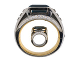 72606 - Circa 2005 De Vroomen Aqua Diamond Bangle Bracelet