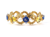 72612 - Circa 1960 Gubelin Gold Platinum AGL Ceylon Sapphire Diamond Bracelet