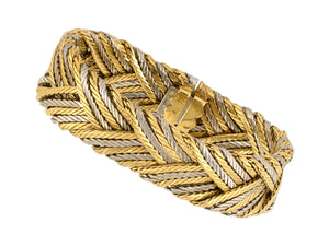 72662 - Buccellati Fiammato Gold Woven Herringbone Bracelet