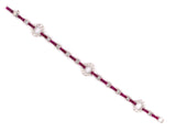 72687 - Art Deco Cartier Platinum Ruby Diamond Tank Link Bracelet