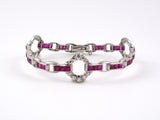 72687 - Art Deco Cartier Platinum Ruby Diamond Tank Link Bracelet