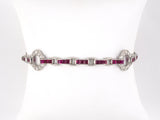 72687 - Art Deco Cartier Platinum Ruby Diamond Tank Link Bracelet