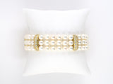 72701 - SOLD - Tiffany Gold Diamond Pearl Bracelet