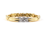 72742 - SOLD - Tiffany Gold Platinum Diamond Knot Bracelet