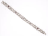 72744 - Art Deco Platinum Diamond Ruby Bracelet