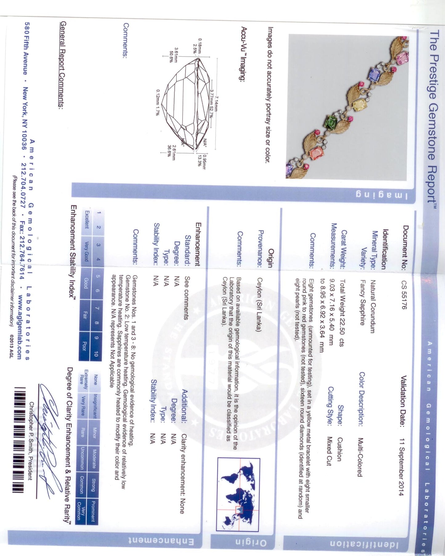 72777 - Retro Tiffany Gold Sapphire Padparadscha Diamond Ruby Pearl Leaf Bracelet