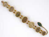 72801 - SOLD - Victorian Gold Scarab Link Bracelet