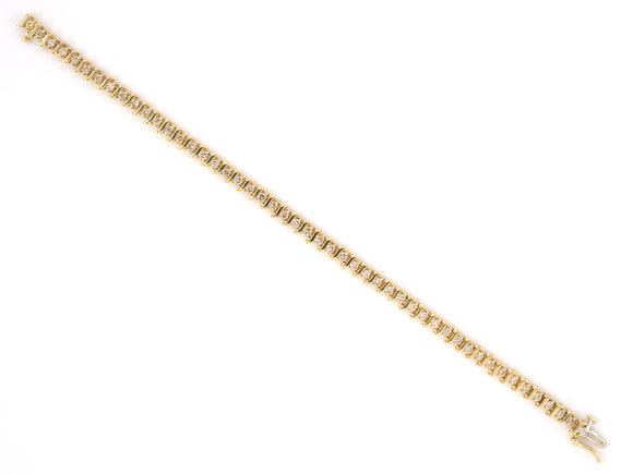 72854 - SOLD - Gold Diamond Tennis Bracelet