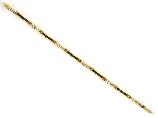 72874 - Lagos Gold Diamond Sapphire Bracelet