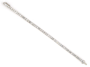 72895 - Platinum Square Diamond Line Block Bracelet