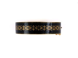 72898 - Victorian Gold Enamel Bangle Bracelet