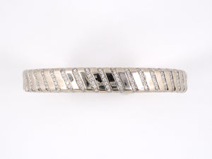 72919 - Birks Gold Diamond Striped Bangle Bracelet