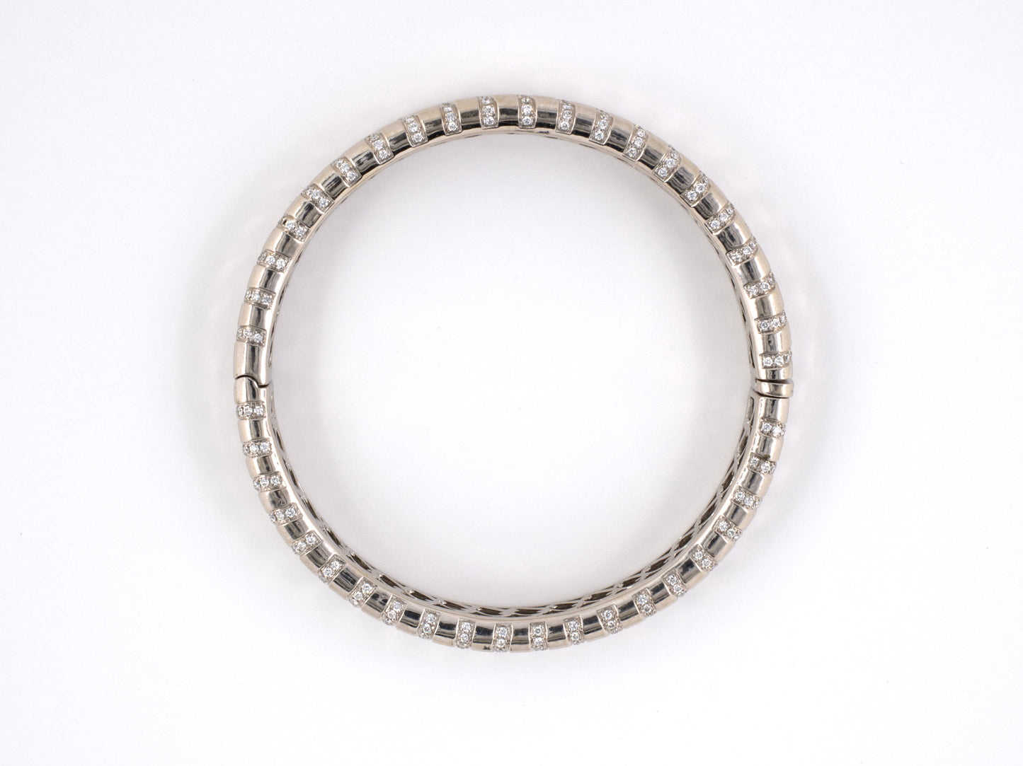 72919 - Birks Gold Diamond Striped Bangle Bracelet