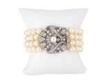 72929 - Platinum Diamond Pearl Swirl Bracelet