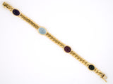 72953 - SOLD - Roman Gold Tourmaline Aqua Amethyst Bracelet