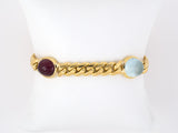 72953 - SOLD - Roman Gold Tourmaline Aqua Amethyst Bracelet